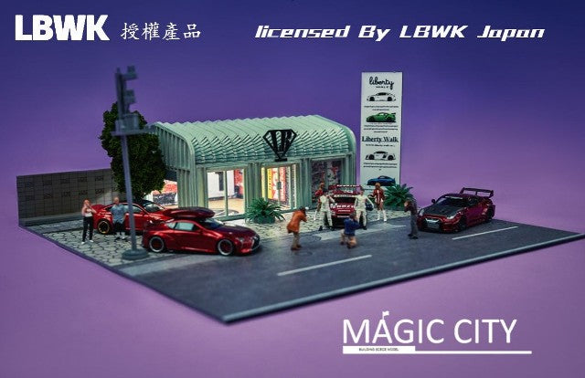 110037 Magic City 1:64 [30x40x17cm] LB LBWK Diorama with LED lights *Figures and minicars not included