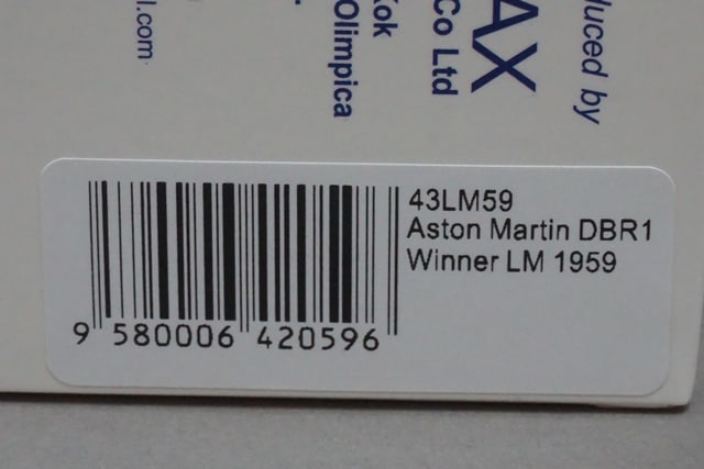 1:43 SPARK 43LM59 Aston Martin DBR 1 #5 Winner Le Mans 1959R.Salvadori C.Shelby model car