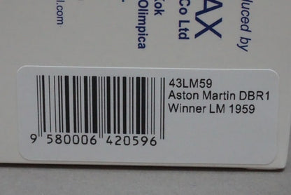 1:43 SPARK 43LM59 Aston Martin DBR 1 #5 Winner Le Mans 1959R.Salvadori C.Shelby model car
