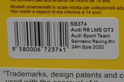 1:43 SPARK SB374 Audi R8 LMS GT3 Audi Sport Team Sainteloc Racing SPA 24h 2020 #25