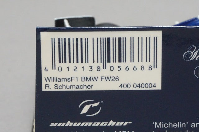 1:43 MINICHAMPS 400040004 Williams F1 BMW FW26 M. Schumacher #4