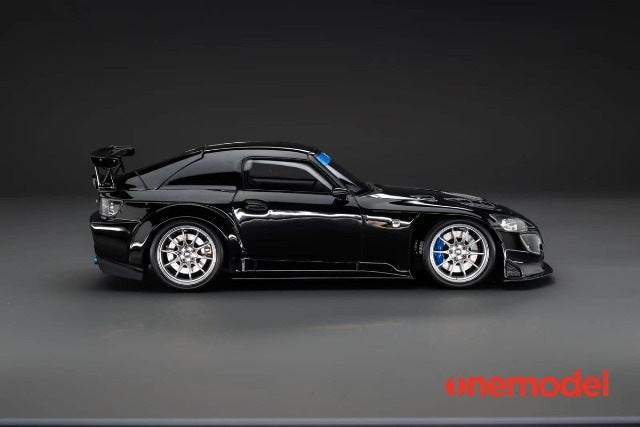 [ Pre-order ] 23A03-01A onemodel 1:18 Honda S2000 Spoon Street Cavon Bonnet Version Black with Titanium Silver Wheels