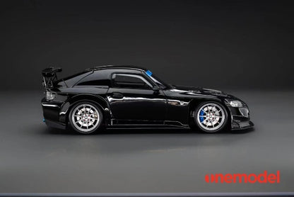 [ Pre-order ] 23A03-01A onemodel 1:18 Honda S2000 Spoon Street Cavon Bonnet Version Black with Titanium Silver Wheels