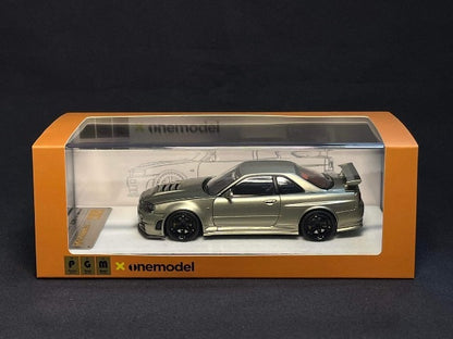 PGM-430103-1 PGM & onemodel 1:43 Nissan Skyline GT-R R34 Z-Tune fully opened and closed model Jade Green standard base