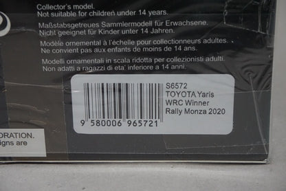 1:43 SPARK S6572 Toyota Yaris WRC #17 Winner Rally Monza 2020 Driver's Champion Sebastien Ogier