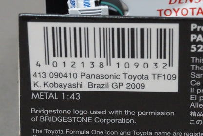 1:43 MINICHAMPS 413090410 Panasonic Toyota TF109 Brazil GP 2009 K.Kobayashi #10