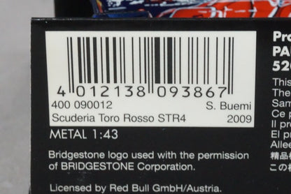 1:43 MINICHAMPS 400090012 Scuderia Toro Rosso STR4 2009 S. Buemi #12