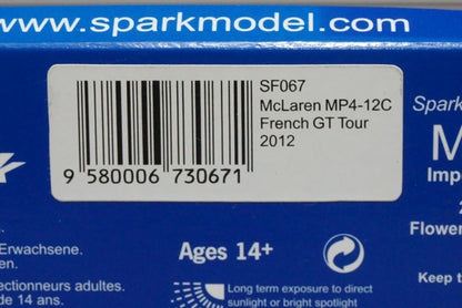 1:43 SPARK SF067 McLaren MP4-12C French GT Tour 2012 #17