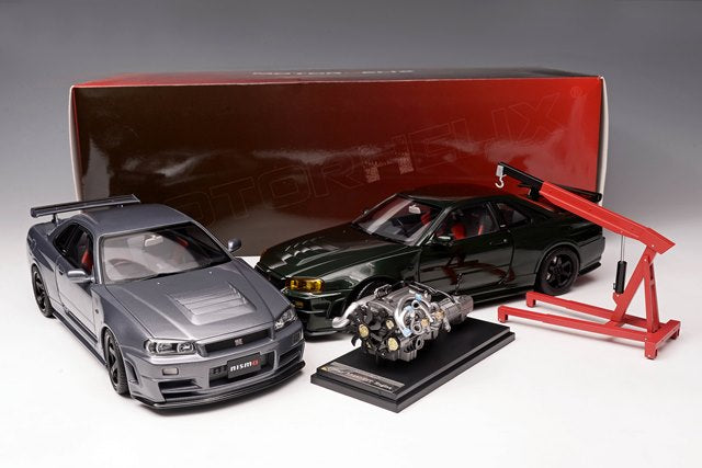 M83408 MH MOTORHELIX 1:18 Nissan Skyline GT-R R34 NISMO CRS VER. Dark Green