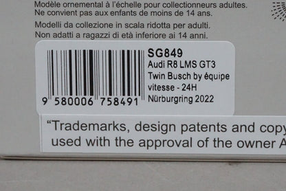 1:43 SPARK SG849 Audi R8 LMS GT3 24H Nurburgring 2022 #11