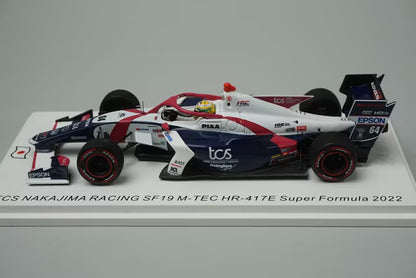 1:43 SPARK SJ129 TCS NAKAJIMA RACING SF19 M-TEC HR-417E Super Formula 2022 #64 Naoki Yamamoto