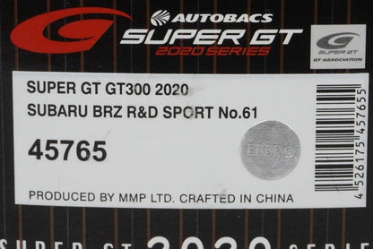 1:43 EBBRO 45765 Subaru BRZ R&D Sports Super GT300 2020 #61