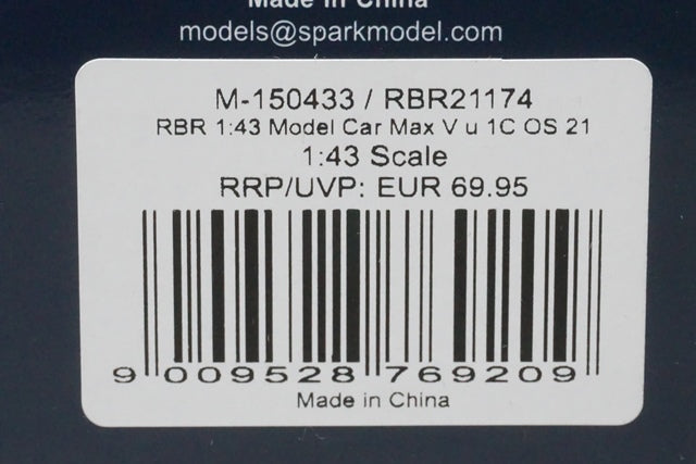 1:43 SPARK M-150433 Honda Red Bull RB16B Emilia Romagna GP Winner 2021 #33