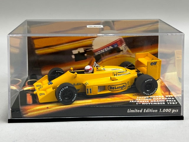 1:43 MINICHAMPS 413870011 Lotus Honda 99T Japan GP 1987/11/01 #11 Satoru Nakajima CAMEL model car