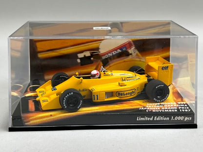 1:43 MINICHAMPS 413870011 Lotus Honda 99T Japan GP 1987/11/01 #11 Satoru Nakajima CAMEL model car