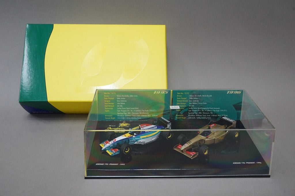 1:43 MINICHAMPS 402109596 Jordan Set 3/5 195 Peugeot 1995 / 196 Peugeot 1996
