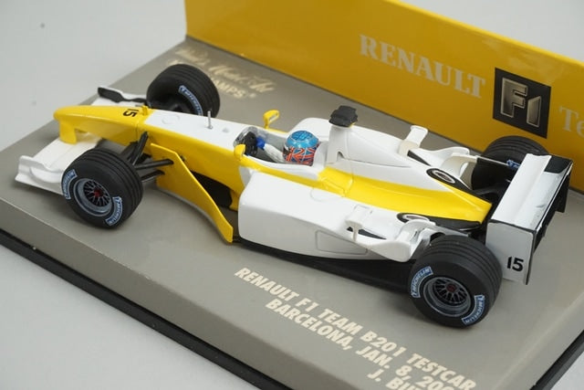 1:43 MINICHAMPS 400020185 Renault F1 B201 Barcelona Test Car 2002 #15 J.Button model car