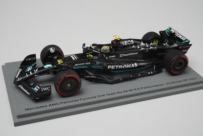 1:43 SPARK S8590 Mercedes-AMG Petronas F1 Team W14 E-Performance British GP 3rd 2023 #44 L. Hamilton model car