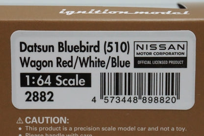 1:64 Ignition model IG2882 Nissan Datsun Bluebird (510) Wagon Red/White/Blue model car