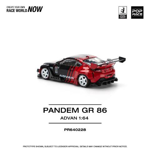 [ Pre-order ] PR640228 POP RACE 1:64 Toyota PANDEM GR86 Modified Car ADVAN