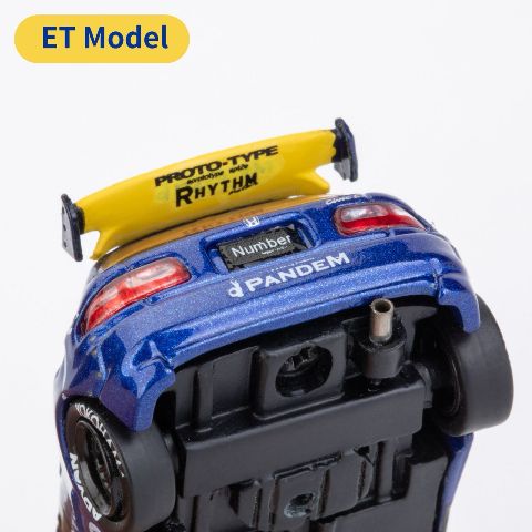 [ Pre-order ] MC640015A ET Model x MC Model Collect 1:64 Honda Pandem Civic EG6 5th Mk5 Rocket Bunny Wide-Body Modified Vehicle, Blue Yellow