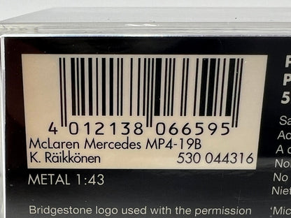 1:43 MINICHAMPS 530044316 McLaren Mercedes MP4-19B #6 K. Raikkonen model car