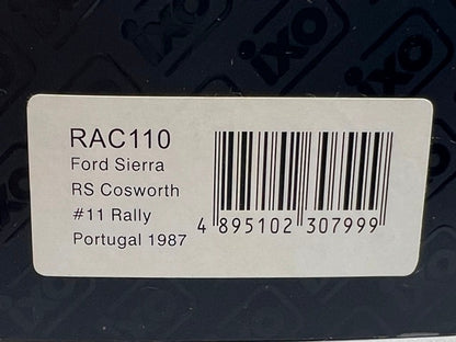 1:43 ixo RAC110 Ford Sierra RS Cosworth Portugal Rally 1987 #11 C. Sainz L. Moya model car