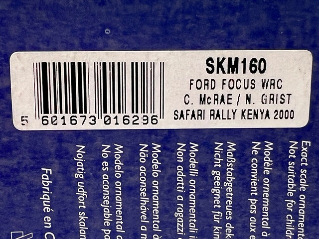 1:43 VITESSE SKM160 Ford Focus WRC SAFARI Rally Kenya 2000 #5 C. McRae N. Grist model car
