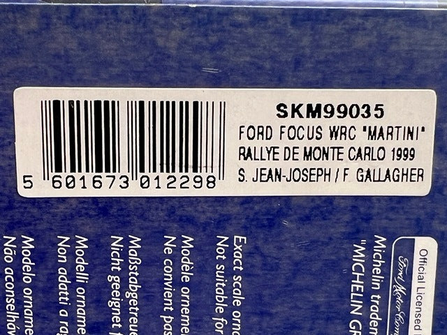 1:43 VITESSE SKM99035 Ford Focus WRC Martini MONTE CARLO Rally 1999 #8 S. Jean-Joseph F. Gallagher model car