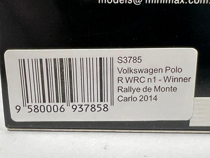 1:43 Spark S3785 Volkswagen Polo R WRC MONTE CARLO Rally 2014 #1 S. Ogier J. Ingrassia model car