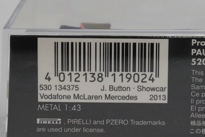 1:43 MINICHAMPS 530134375 Vodafone McLaren Mercedes Show Car 2013 #5 J.Button model car