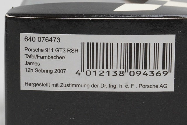 1:64 MINICHAMPS 640076473 Porsche 911 GT3 RSR Sebring 2007 #73 model car