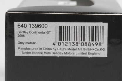 1:64 MINICHAMPS 640139600 Bentley Continental GT Grey Metallic model car