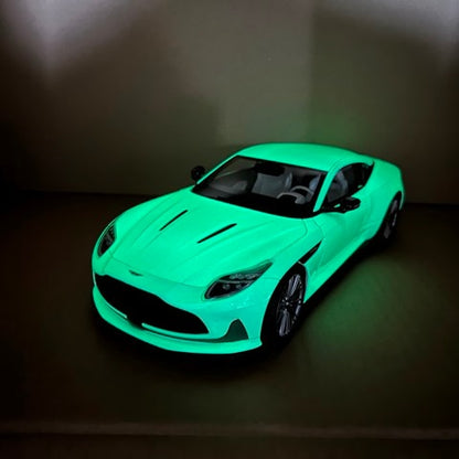 8250628YG XiaoGuang MODEL 1:18 Aston Martin DB12 White Glow in the Dark with Replacement Wheels