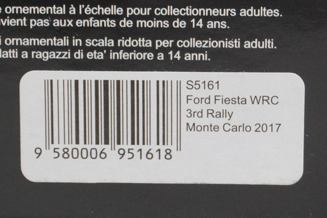 1:43 Spark S5161 Ford Fiesta WRC Monte Carlo Rally 2017 #2 model car