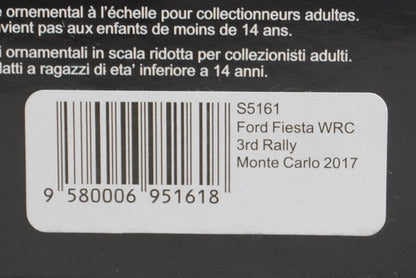 1:43 Spark S5161 Ford Fiesta WRC Monte Carlo Rally 2017 #2 model car