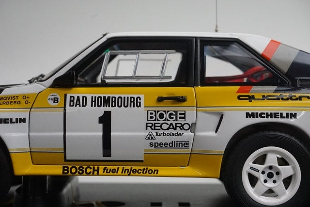 1:18 AUTOart 88501 Audi Sport Quattro Monte Carlo Rally 1985 #1 S. Blomqvist B. Cederberg