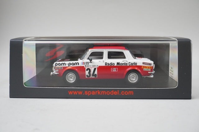 1:43 SPARK S9457 SIMCA 1000 Rally 2 Monte Carlo Rally 1973 #34 B.Fiorentino / M.Gelin model car