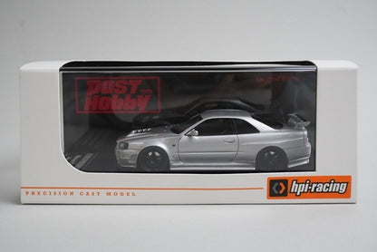 1:43 HPI 8851 Hobby Japan Custom Nissan NISMO R34 Z-tune Proto Original Silver model car