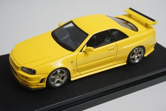 1:43 HPI 8400 Mirage Nissan NISMO R34 GT-R S-tune Lightning Yellow model car