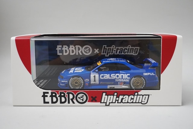 1:43 EBBRO HPI Racing 44766 Nissan Skyline GT-R Calsonic JGTC Fuji 1995 #1