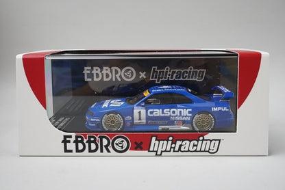 1:43 EBBRO HPI Racing 44766 Nissan Skyline GT-R Calsonic JGTC Fuji 1995 #1
