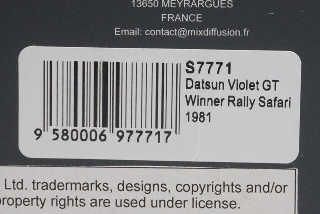 1:43 Spark S7771 Nissan Datsun Violet GT Safari Rally Winner 1981 #7