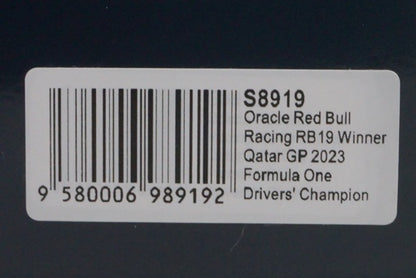 1:43 SPARK S8919 Oracle Red Bull Racing RB19 Qatar GP 2023 #1 M. Verstappen model car