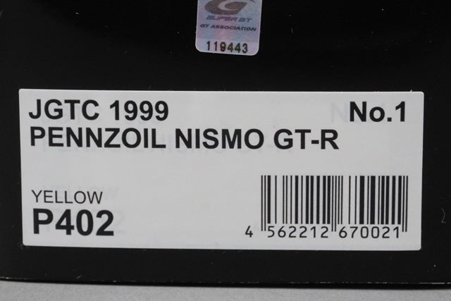 1:43 EBBRO P402 Nissan Pennzoil Nismo GT-R GT500 JGTC 1999 #1 model car