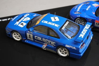 1:43 EBBRO Fuji Speedway Nissan Calsonic THANKS 100th Race Anniversary Special Set of 2 #12 #1 model car