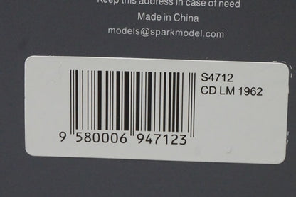 1:43 SPARK S4712 CD Le Mans 1962 #55 model car