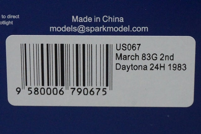 1:43 SPARK US067 March 83G Daytona 24H 2nd 1983 #88 model car