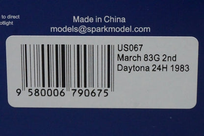 1:43 SPARK US067 March 83G Daytona 24H 2nd 1983 #88 model car