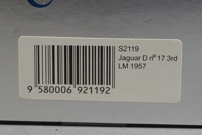 1:43 Spark S2119 Jaguar D Le Mans 3rd 1957 #17 J. Lucas model car